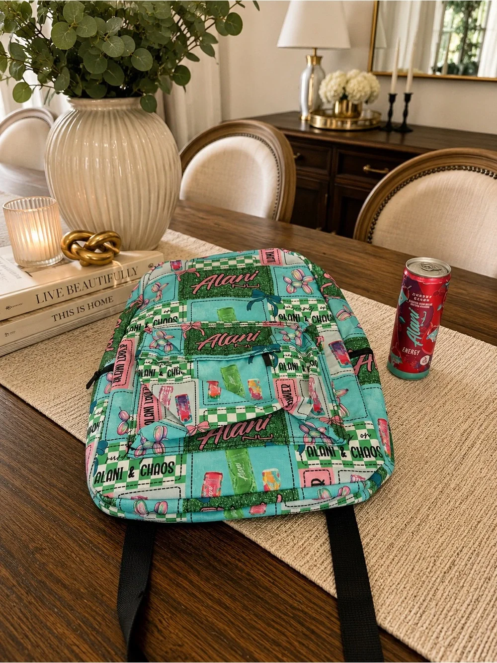 Handmade Alani-Inspired “Running on Alani & Chaos” Backpack NEW